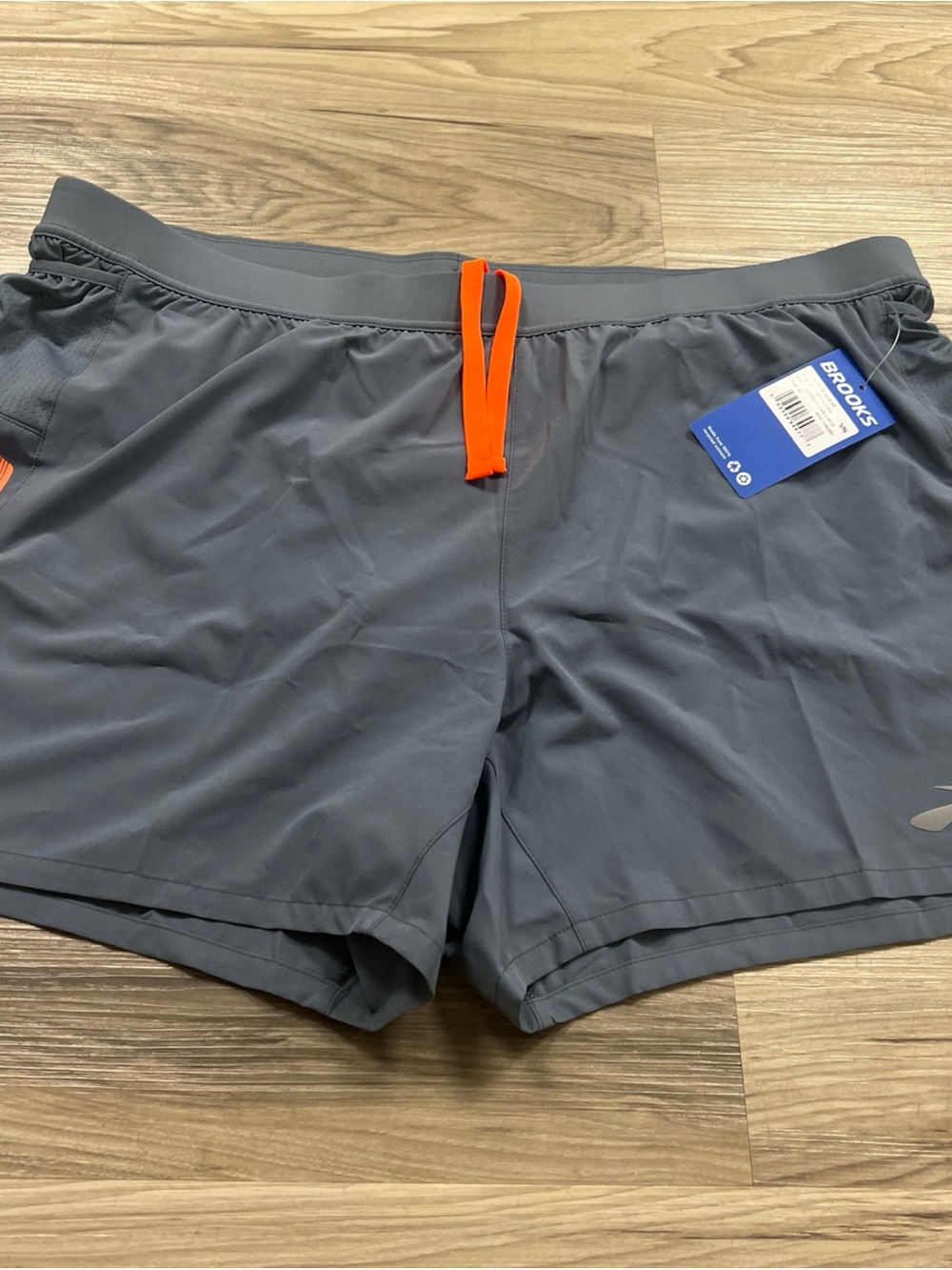 Brooks Journey 5" Short Running Drawstring Pocket Storm Gray Men's Size XL NWT